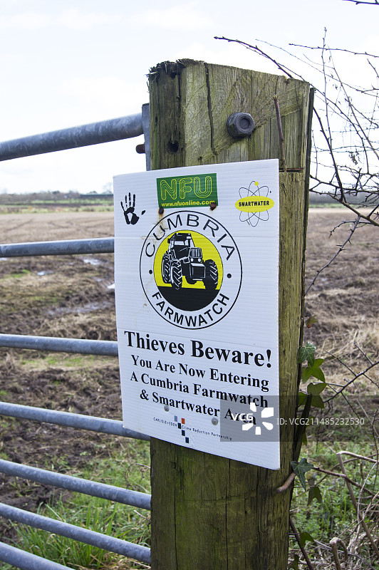 坎布里亚农场观察标志图片素材