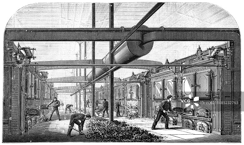 1897年的工业锅炉房图片素材