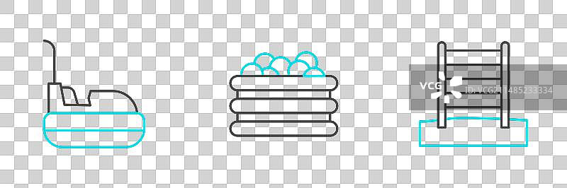 瑞典墙、碰碰车和游泳池图片素材