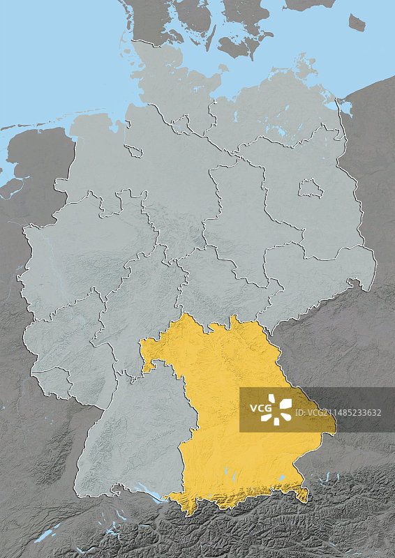 德国巴伐利亚浮雕地图图片素材