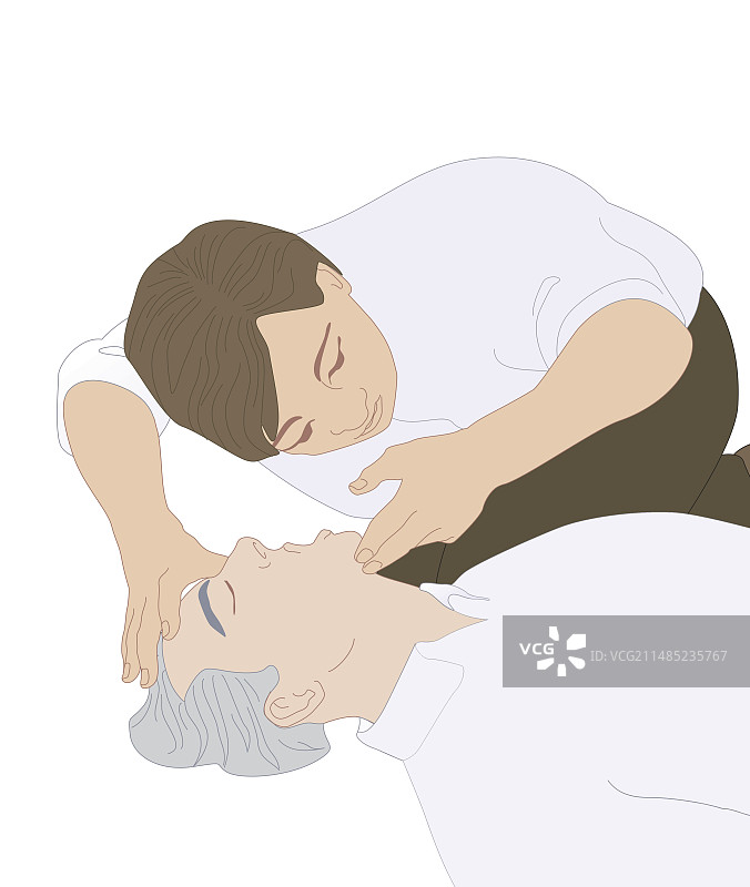 CPR急救技术，图示图片素材