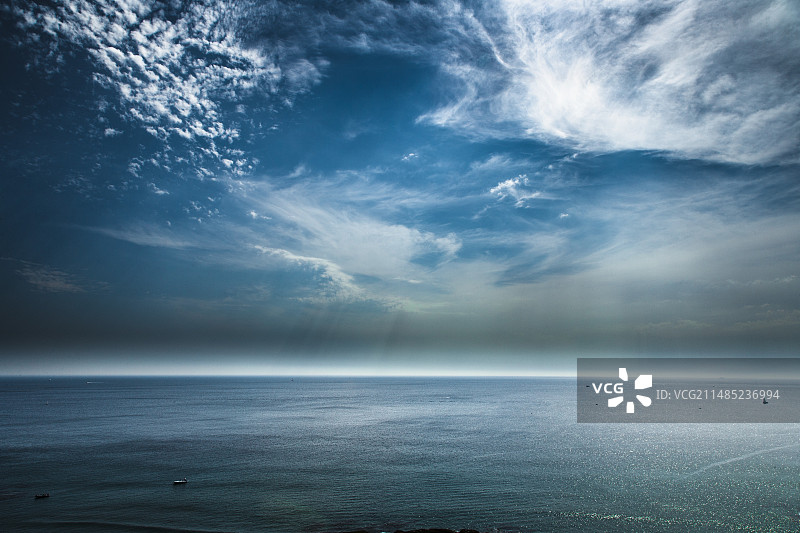 暮色下的海景图片素材