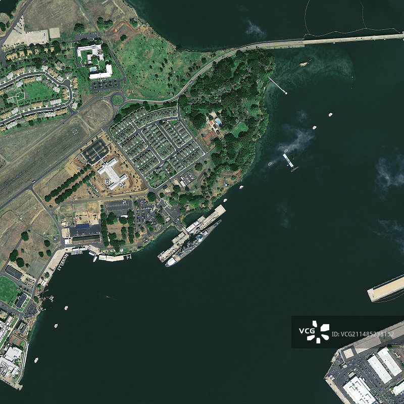 美国珍珠港卫星图像图片素材