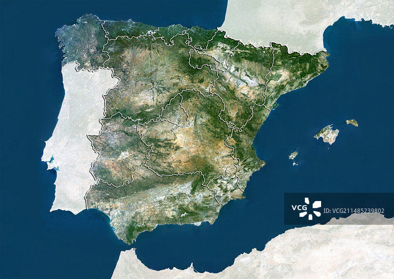 西班牙卫星图像图片素材