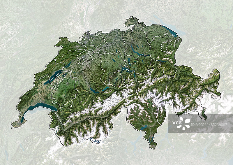 瑞士卫星图像图片素材