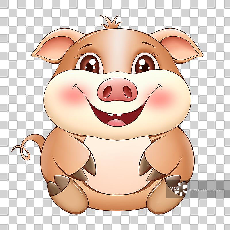 手绘卡通十二生肖猪图片素材