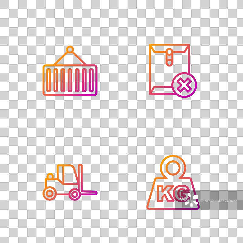 起重机集装箱叉车重量线条图片素材