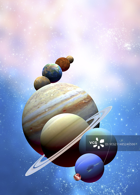 太阳系行星插画图片素材