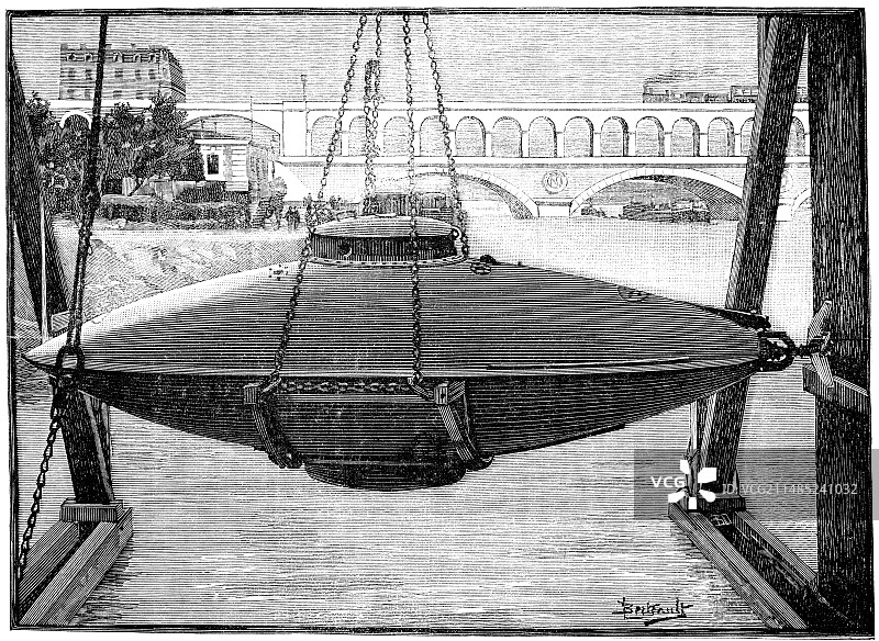 19世纪80年代的古贝潜艇图片素材