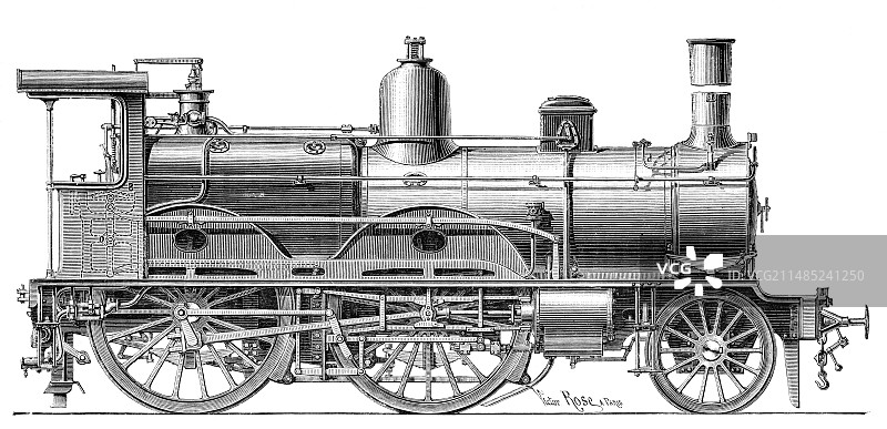 1889年复合式蒸汽机车图片素材