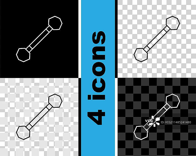 黑色背景穿刺线条组合图标图片素材