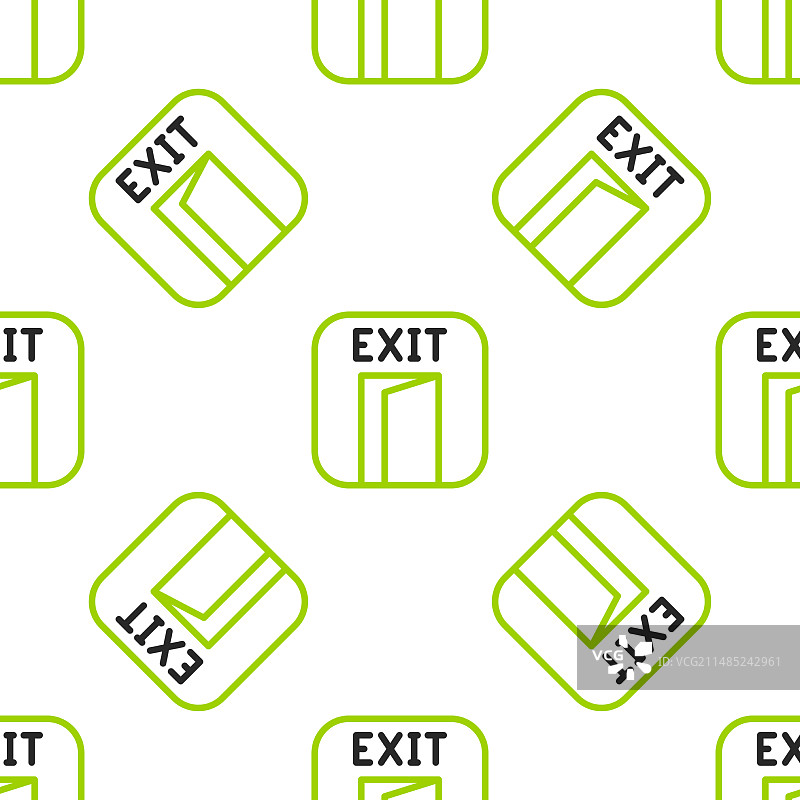 线条消防出口图标图片素材