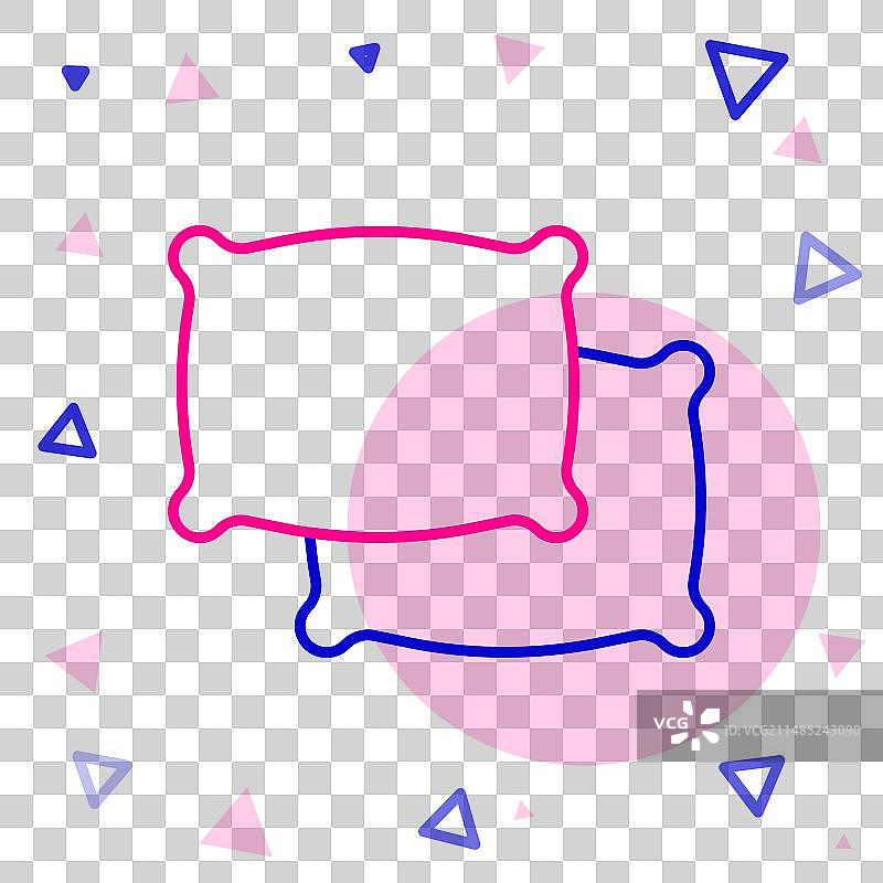 白色背景上的矩形枕头线性图标图片素材