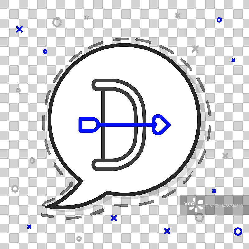 白色背景上的弓箭线条图标图片素材