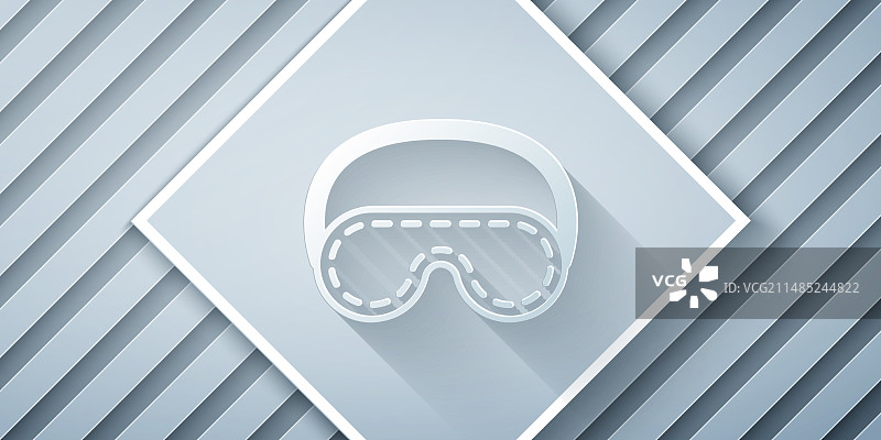 灰色背景上的剪纸睡眠眼罩图标图片素材