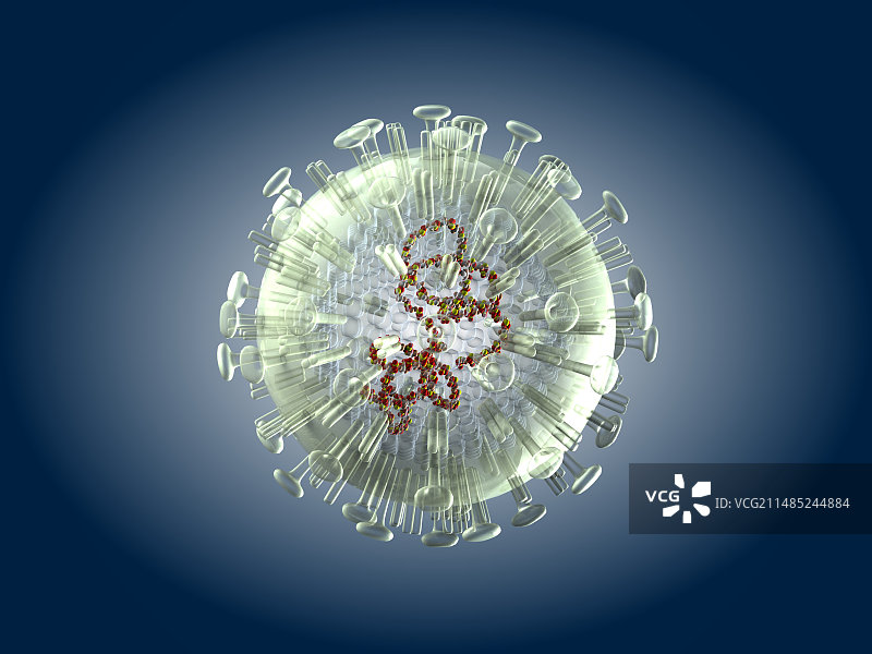 禽流感病毒颗粒，艺术作品图片素材