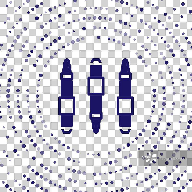 白色背景上的蓝色马克笔图标图片素材