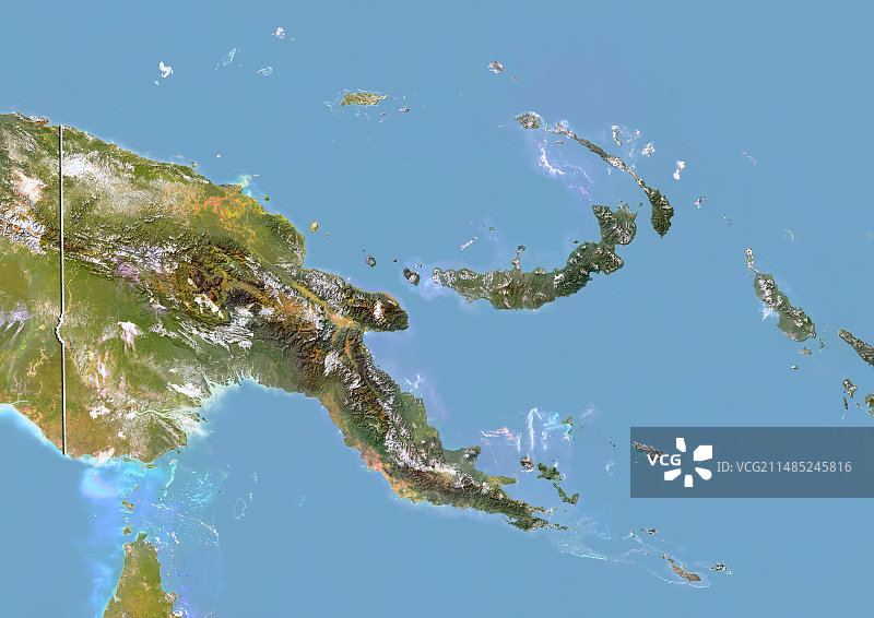 巴布亚新几内亚卫星图像图片素材