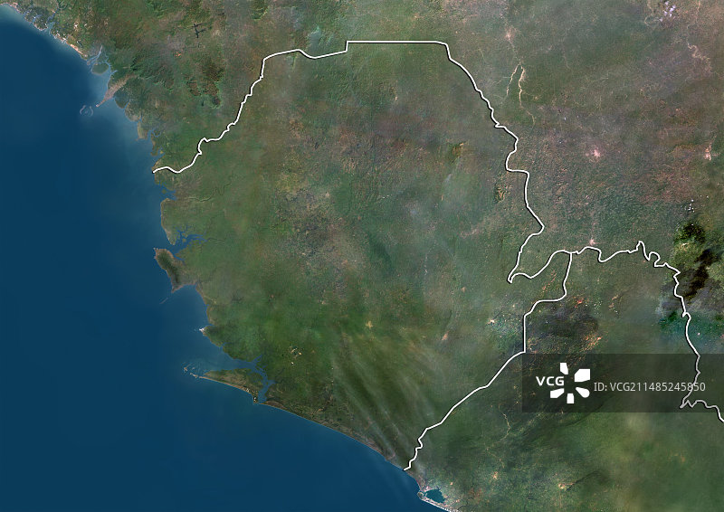 塞拉利昂卫星图像图片素材