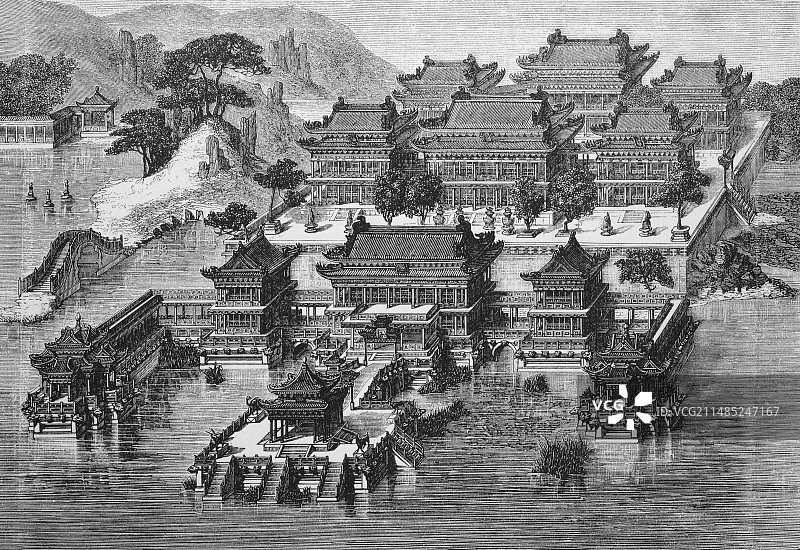 19世纪50年代的北京圆明园图片素材