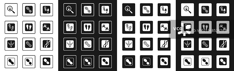 人类足迹鞋子兔子和野兔爪图案图片素材