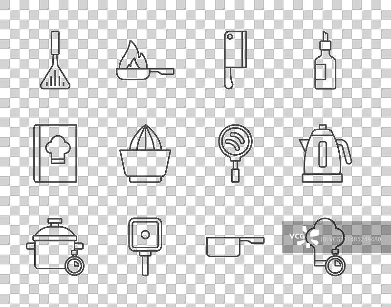 烹饪锅厨师帽切肉刀煎炸图片素材