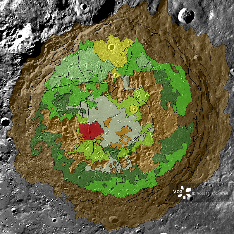 薛定谔盆地月球地图图片素材