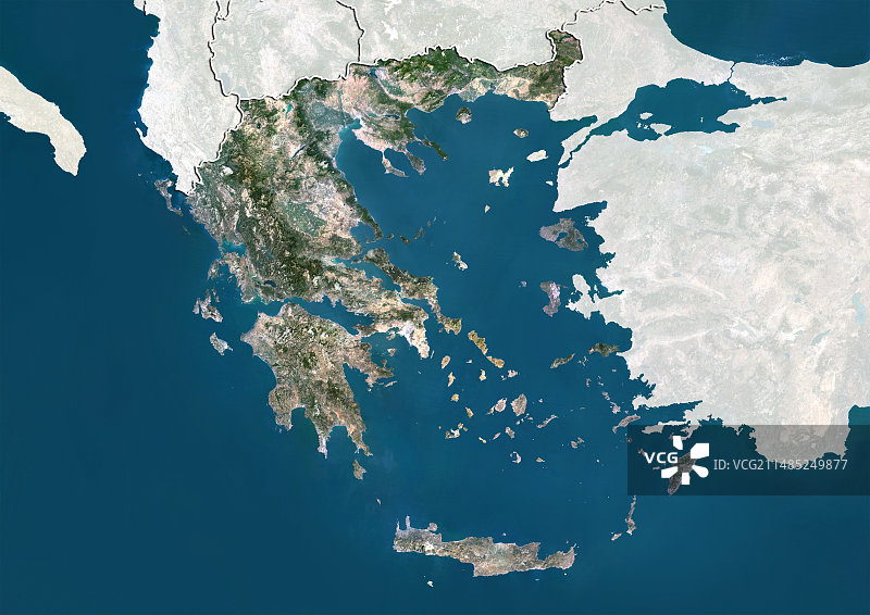 希腊卫星图像图片素材