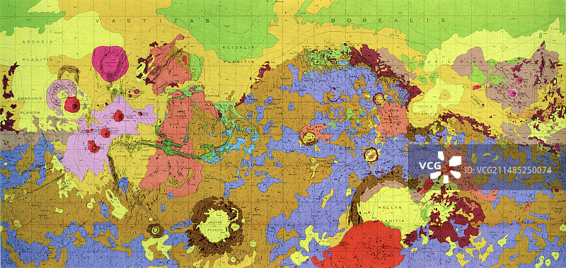 火星地质图图片素材