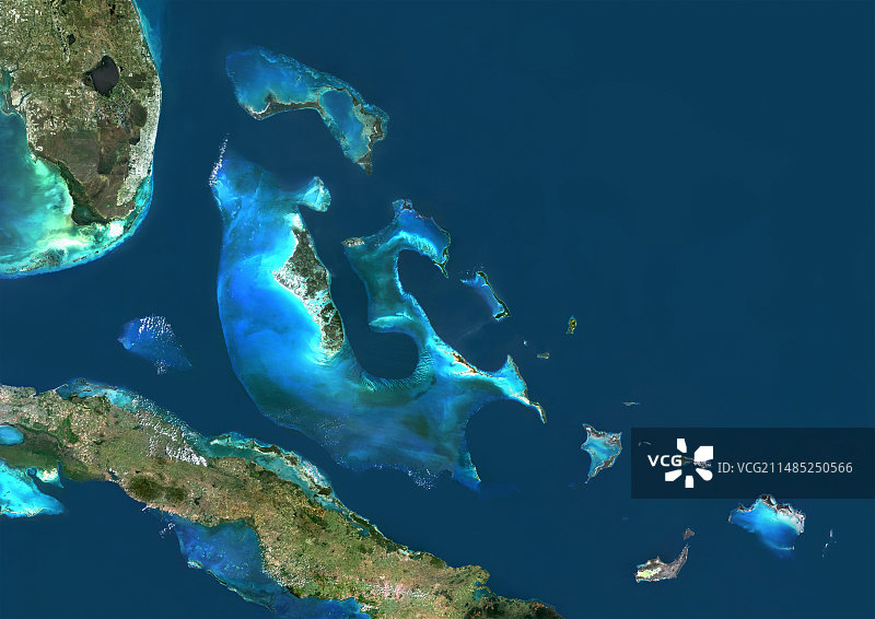 巴哈马卫星图像图片素材