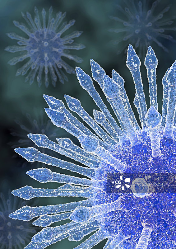 HIV病毒颗粒，艺术图图片素材