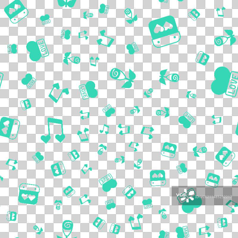 玫瑰日历心形音符花卉套装图片素材