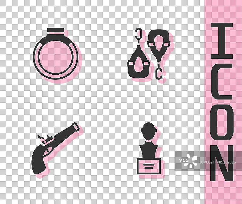 石膏头像雕塑胸像、金戒指复古风格组合图片素材