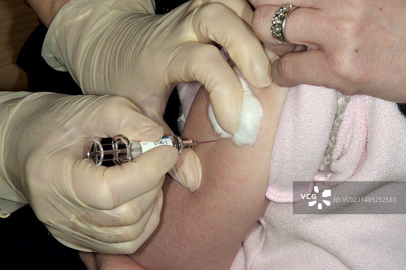 儿童流感疫苗接种图片素材