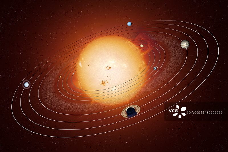 太阳系轨道艺术作品图片素材