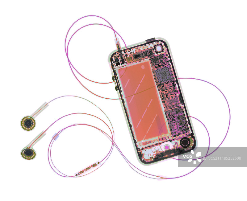 手机和耳机X光图片素材