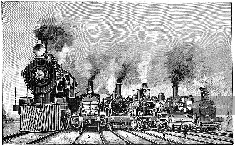 20世纪早期的蒸汽机车图片素材