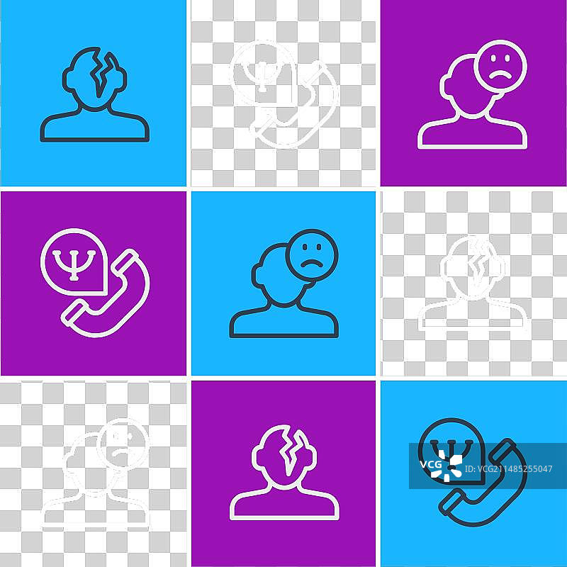 心理学中解决问题线条悲伤图片素材