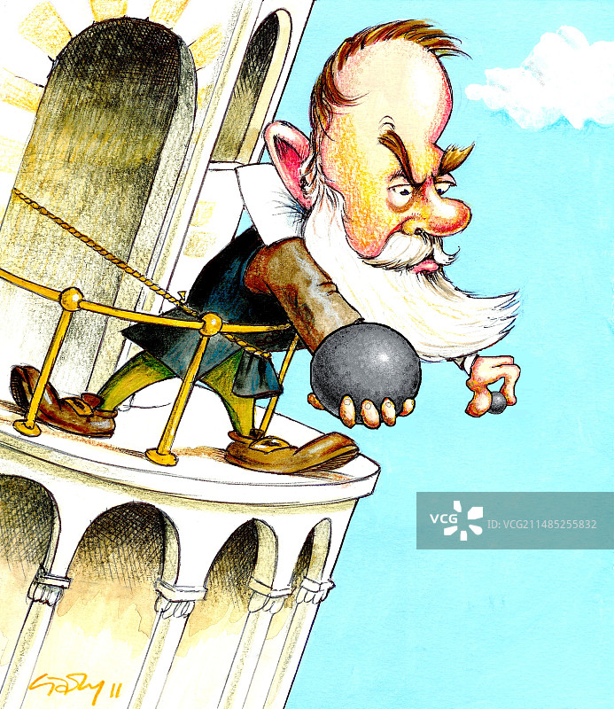 伽利略落体实验图片素材