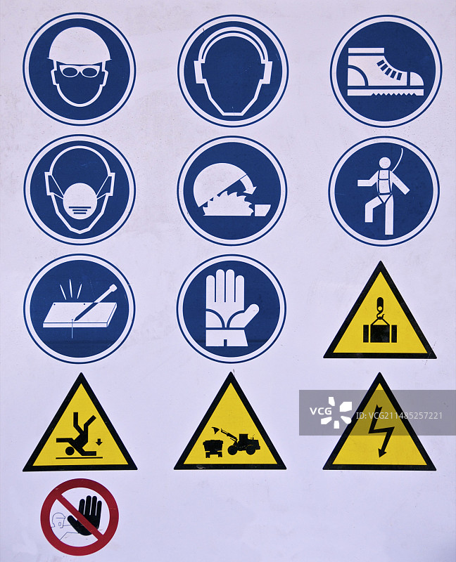 建筑行业安全警示标志图片素材