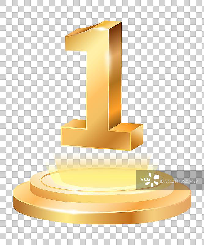3D金色数字1 立体圆台颁奖台图片素材