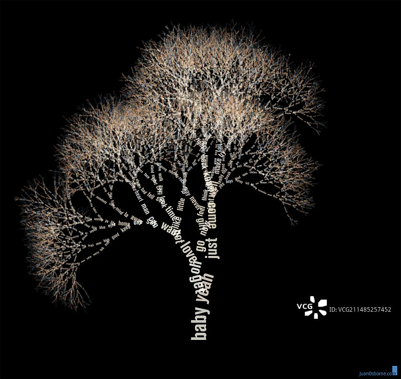 可视化为树的歌曲歌词图片素材