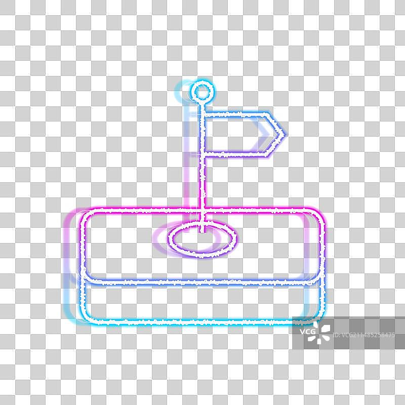 黑色背景上的霓虹灯旗帜图标图片素材