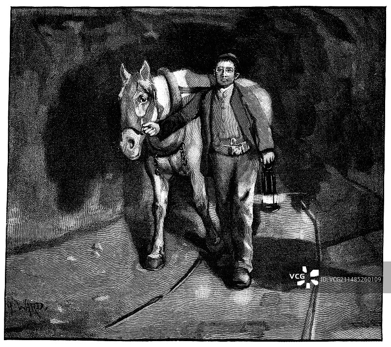 19世纪的采矿图片素材