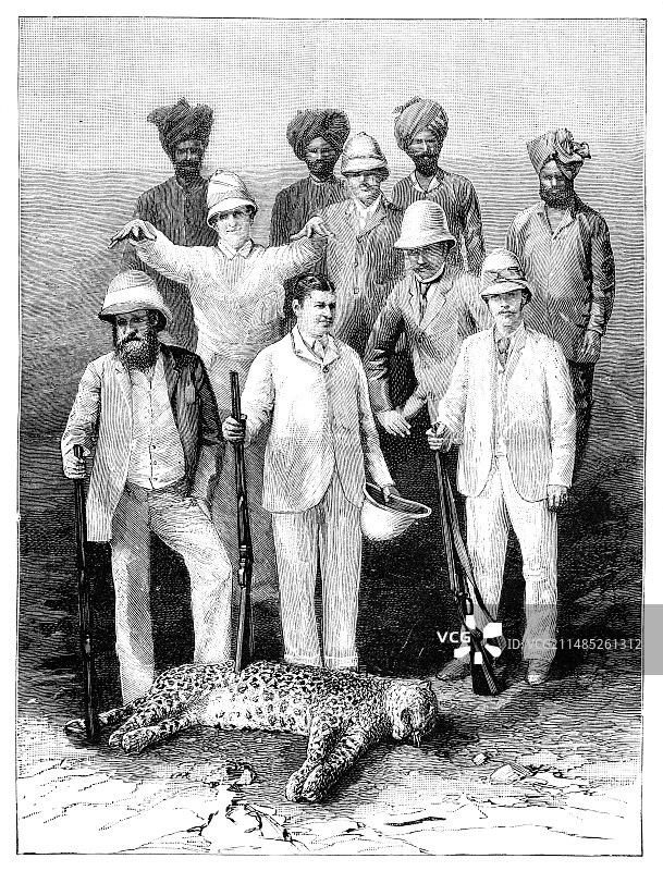 1890年的俄罗斯皇家狩猎聚会图片素材