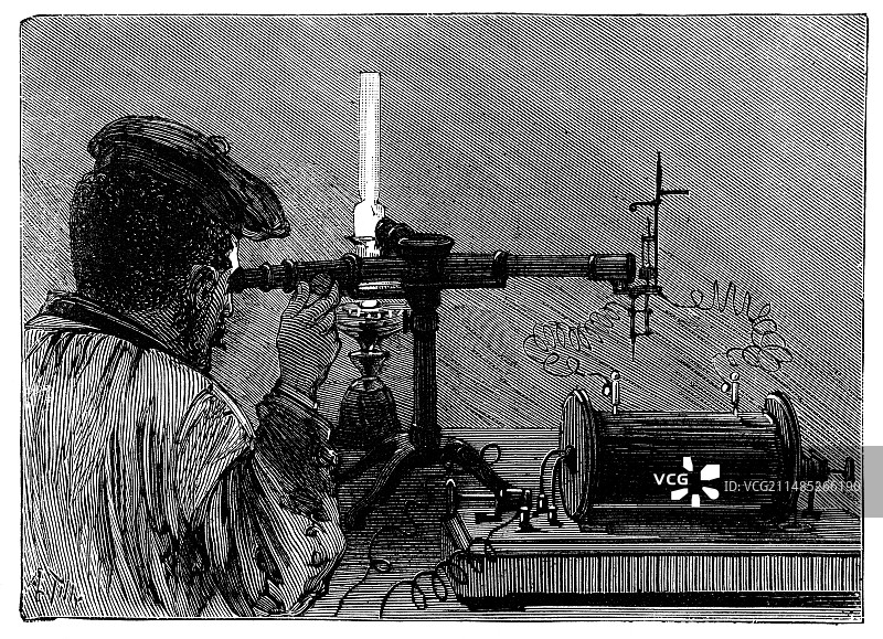 19世纪的火焰光谱学图片素材