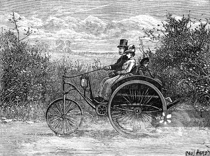 19世纪的电动狗车图片素材