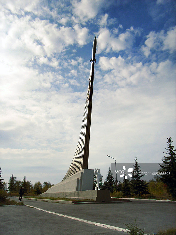加加林着陆地点的苏联纪念碑图片素材