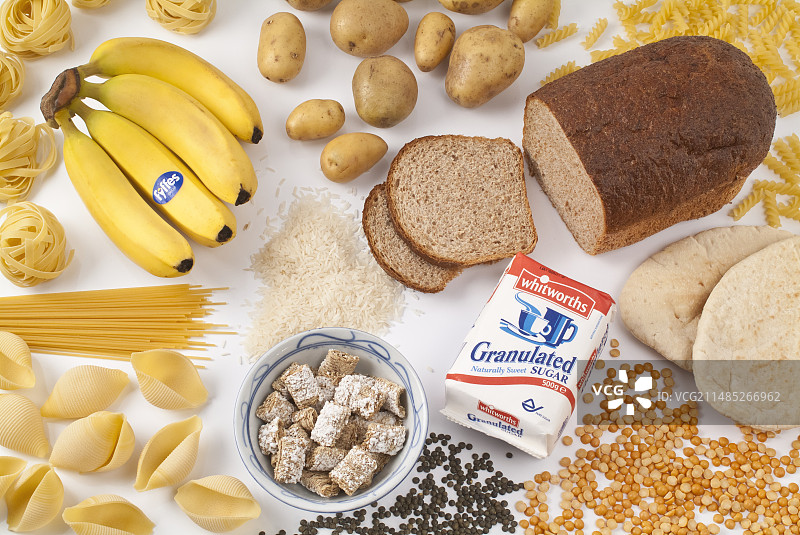 含有碳水化合物的什锦食物图片素材