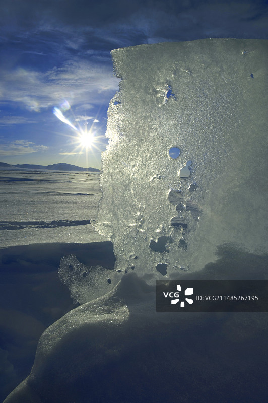 加拿大北极冰融化图片素材